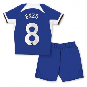 Maillot de foot Chelsea Enzo Fernandez #8 Domicile enfant 2023-24 Manches Courte (+ pantalon court)